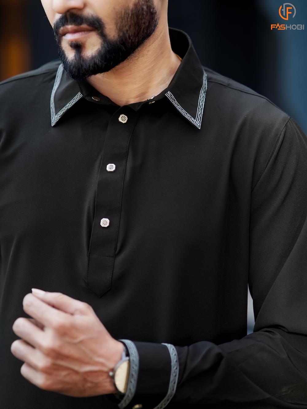 Pathani Kabli Set – Midnight Black