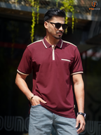 Elite Contrast Polo (Royal Burgundy)