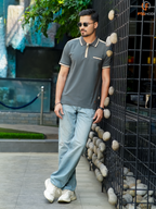Elite Contrast Polo (Urban Grey)