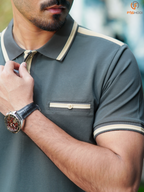 Elite Contrast Polo (Urban Grey)
