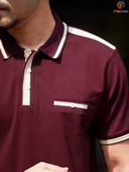 Elite Contrast Polo (Royal Burgundy)