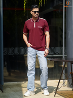 Elite Contrast Polo (Royal Burgundy)