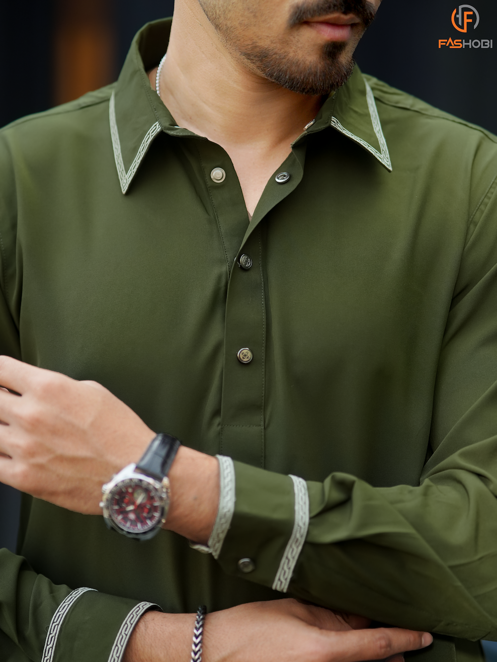 Pathani Kabli Set – Military Olive