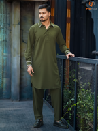 Pathani Kabli Set – Military Olive