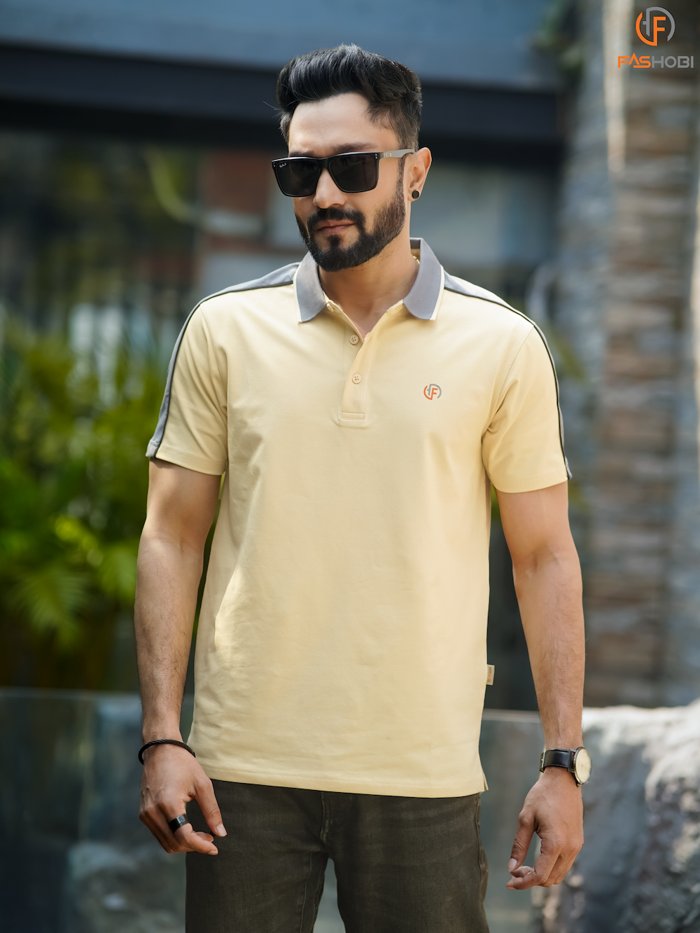 Signature Stripe Polo (Royal Sand)