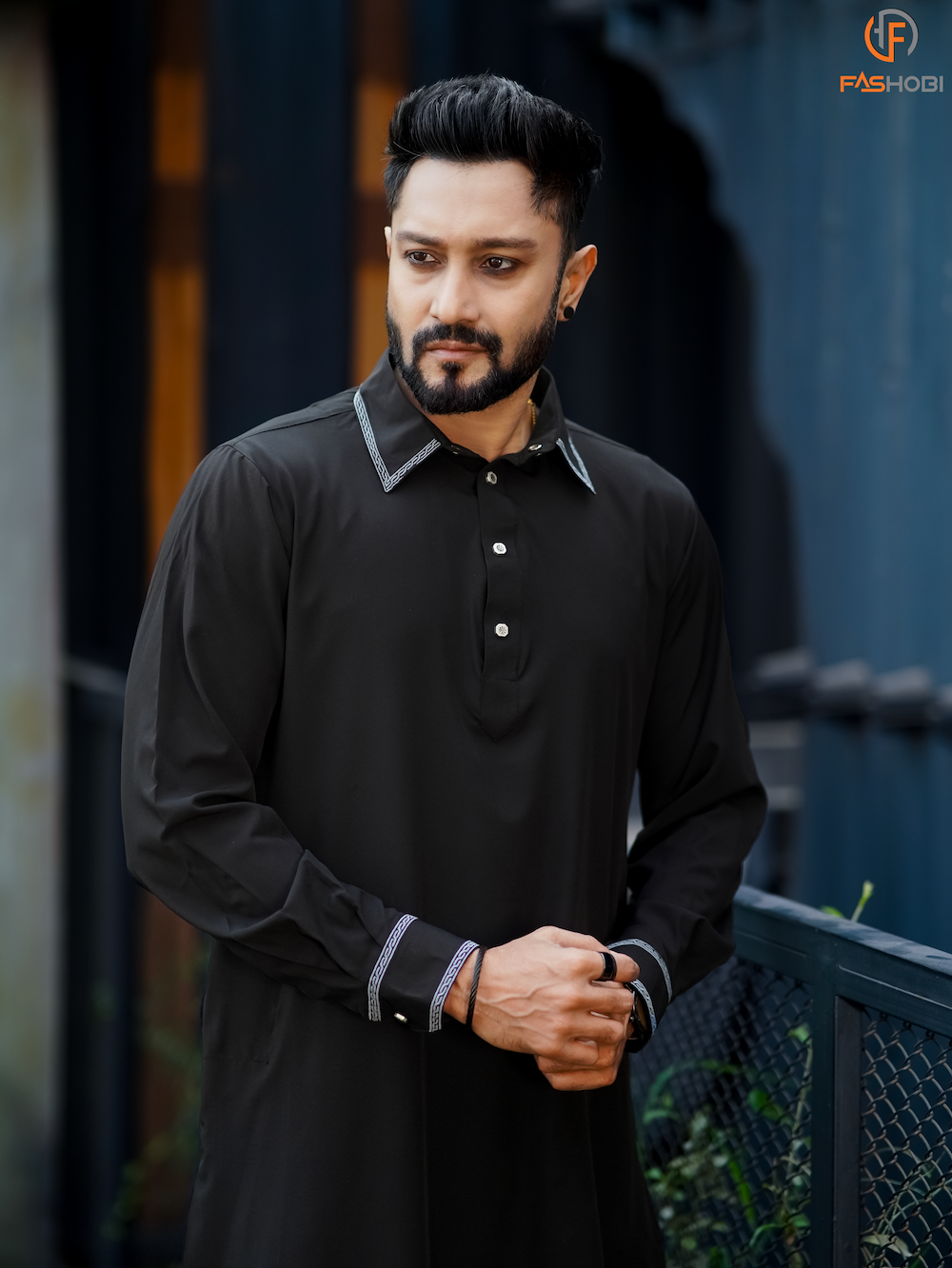Pathani Kabli Set – Midnight Black