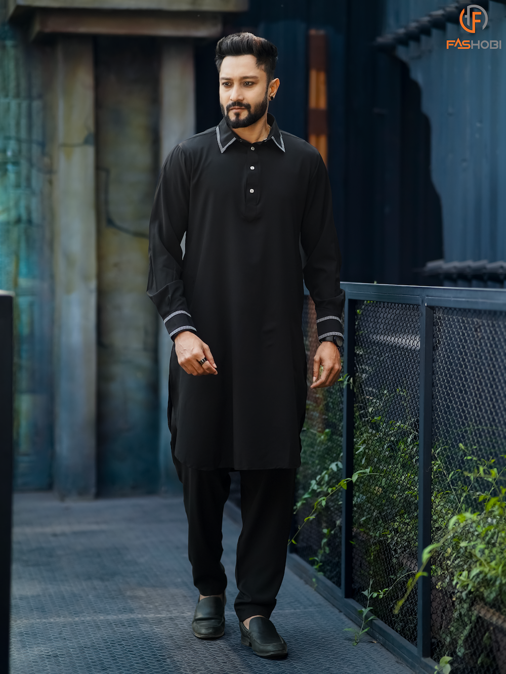 Pathani Kabli Set – Midnight Black